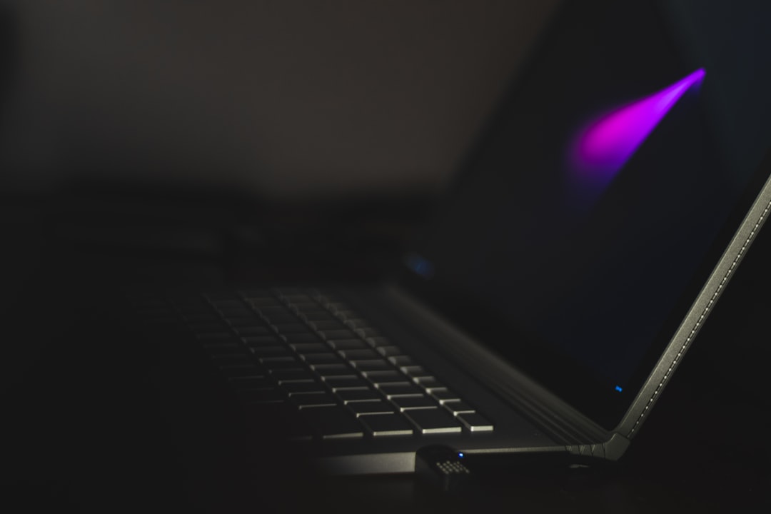 close-up of a laptop with soft lighting
